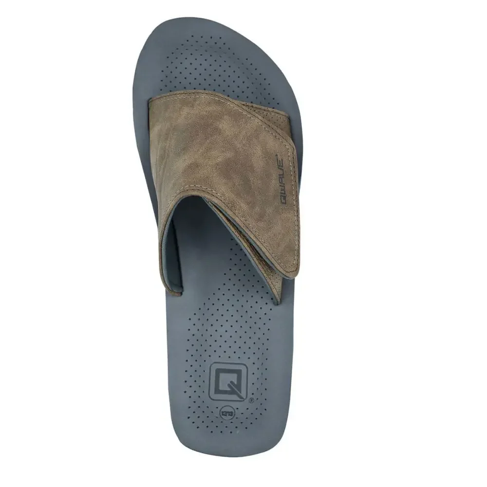 Men's Size 8.5 Distressed Strap Tan Brown Grey Comfort Beach Pool Sandals New